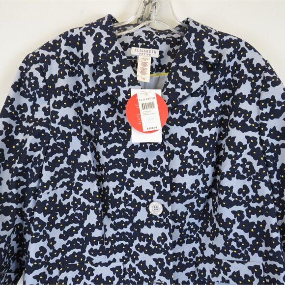 Elisabeth Petite NWT Sky Blue/Navy Floral AMERICAN GETAWAY Jacket, Size 20P - Picture 2 of 7